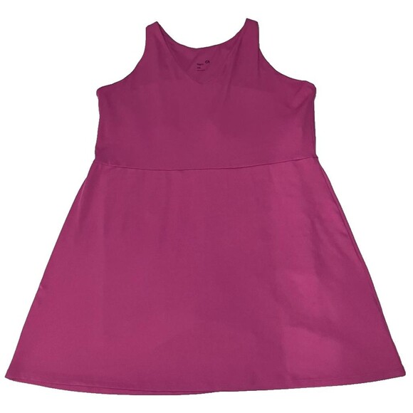 Gap Fit Pink Active Tank Dress Women's Size XXL Inner Shorts Gym Workout - Picture 1 of 8